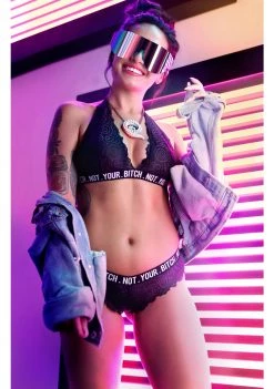 Fantasy Lingerie Not Your Bitch Bralette And Cheeky Panty Set