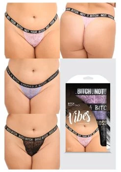 Fantasy Lingerie Bitch Panty 3-Pack - Queen Size