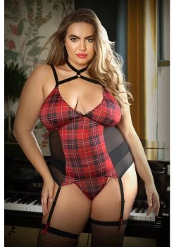 Fantasy Lingerie Shannon Harness Bustier And Panty - Plus Size
