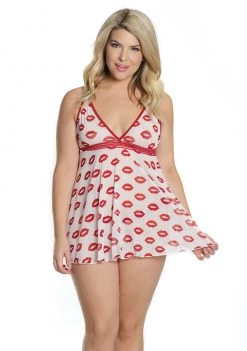 Coquette Lingerie Kisses Babydoll And Thong Set - Queen Size -Cheap Lingerie Store cmbw4pkghvicgne2tyyp