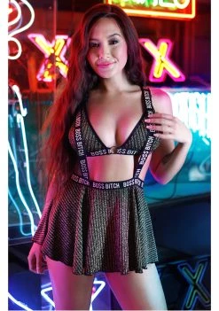 Fantasy Lingerie Boss Bitch Suspender Skirt (Skirt Only)