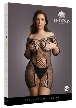Shots Le Desir Duo Net Sleeved Mini Dress - Queen Size -Cheap Lingerie Store dwwtzgdtrjst96811cmz
