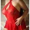 Fantasy Lingerie Hot Blooded Lace Dress And G-string - Queen Size