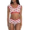 Coquette Lingerie Kisses Crop Top And Booty Short -Cheap Lingerie Store hnt5zae2gvwrgyqboann