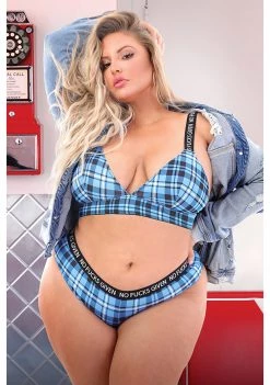 Fantasy Lingerie No Fucks Given Bralette And Cheeky Panty - Queen Size