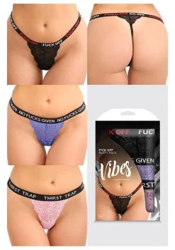 Fantasy Lingerie Fuck Off Panty 3-Pack