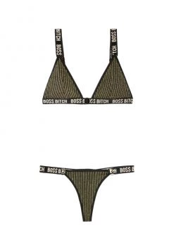 Fantasy Lingerie Boss Bitch Bralette And Thong Panty Set -Cheap Lingerie Store oswsgeqyafaoehvbocju