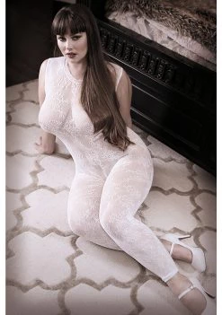 Fantasy Lingerie Worth The Wait Floral Bodystocking - Queen Size