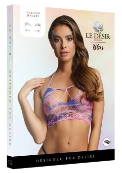 Shots Le Desir Strappy Tie Dye Halter Top And Dazzling Eye Sparkle Bling Sticker -Cheap Lingerie Store qm4tmdtbxniopaxq4g0t