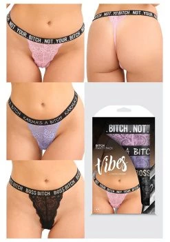 Fantasy Lingerie Bitch Panty 3-Pack