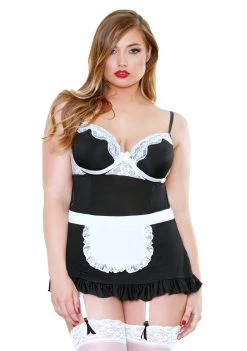 Fantasy Lingerie Night Service Maid Costume - Plus Size