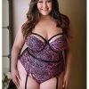 Fantasy Lingerie Vivianne Snake Print Cage Bustier And Panty - Plus Size